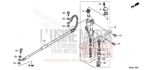 MAÎTRE-CYLINDRE DE FREIN ARRIÈRE CRF450RD de 2013